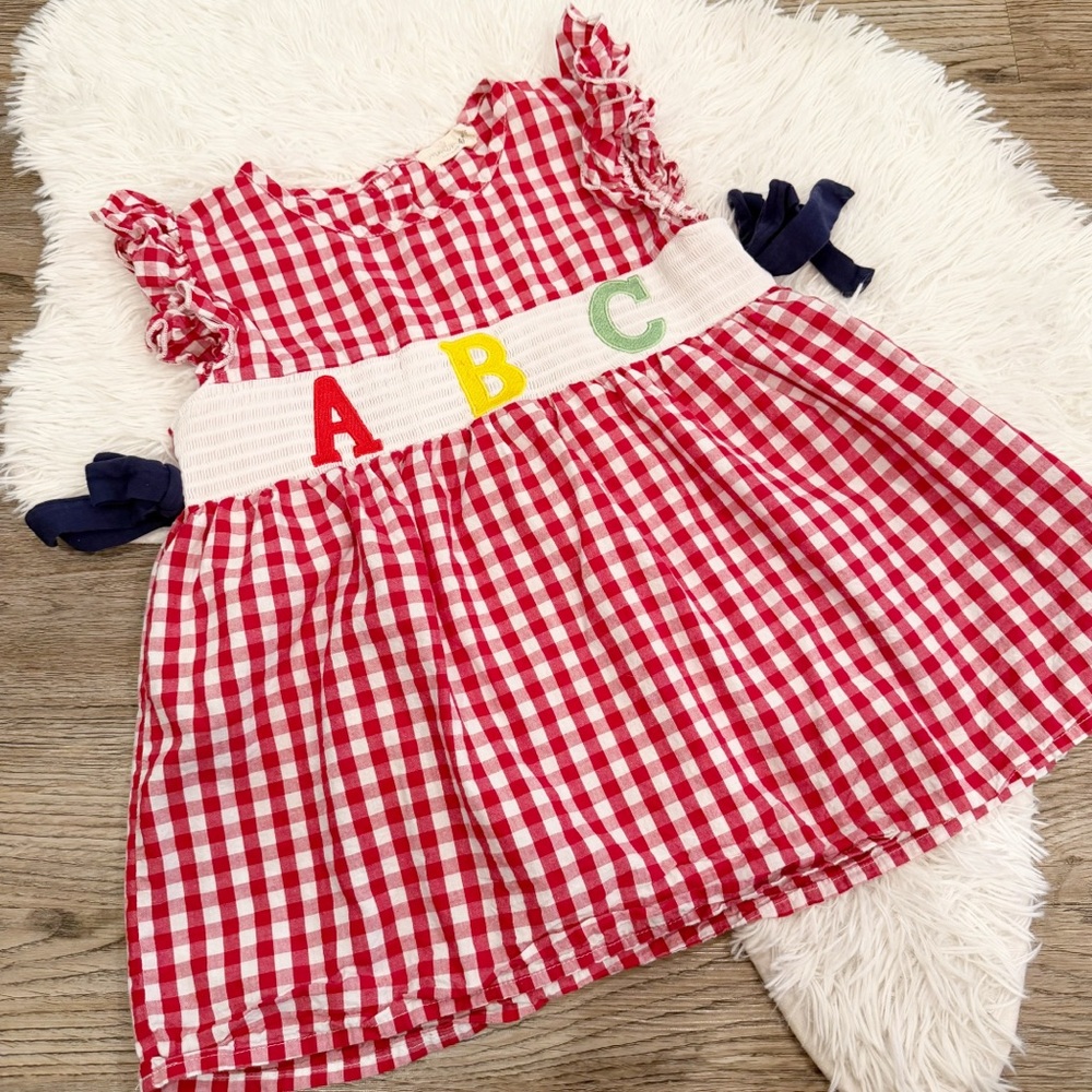 Marie Nicole ABC Smocked Gingham Top Boutique 9 10